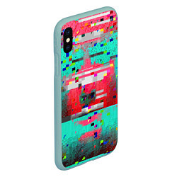 Чехол iPhone XS Max матовый Fashion glitch 2088, цвет: 3D-мятный — фото 2