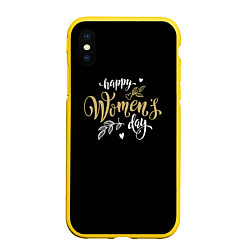 Чехол iPhone XS Max матовый Happy day!, цвет: 3D-желтый