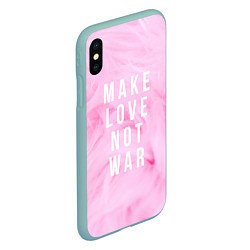 Чехол iPhone XS Max матовый Make love not var, цвет: 3D-мятный — фото 2