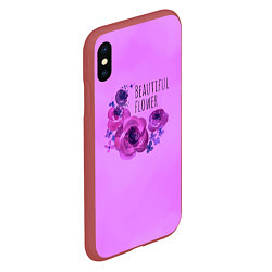 Чехол iPhone XS Max матовый Beautiful flower, цвет: 3D-красный — фото 2