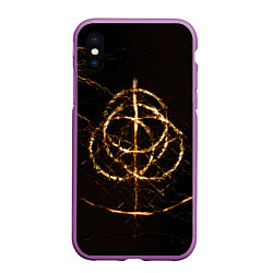 Чехол iPhone XS Max матовый ELDEN RING SYMBOL ВЕЛИКИЕ РУНЫ, цвет: 3D-фиолетовый