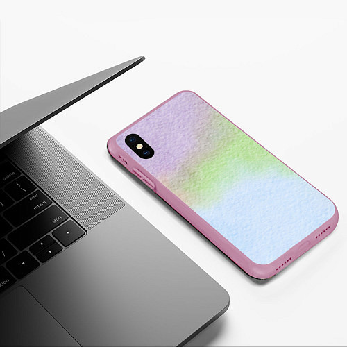 Чехол iPhone XS Max матовый Акварельный принт / 3D-Розовый – фото 3