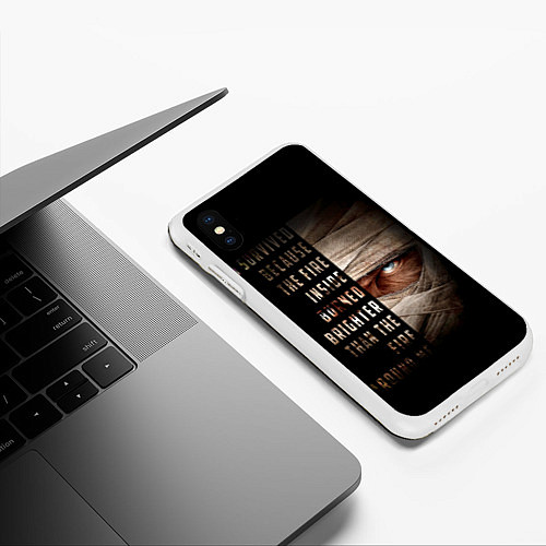 Чехол iPhone XS Max матовый Fallout - Joshua Graham / 3D-Белый – фото 3