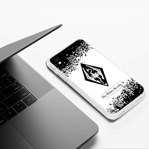 Чехол iPhone XS Max матовый TESV: SKYRIM - Арт / 3D-Белый – фото 3