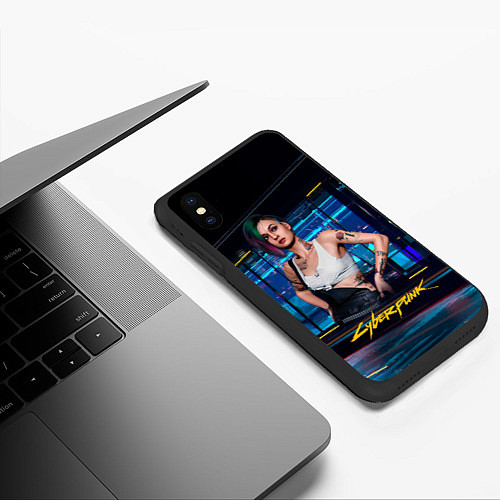 Чехол iPhone XS Max матовый Judy Джуди Cyberpunk 2077 / 3D-Черный – фото 3