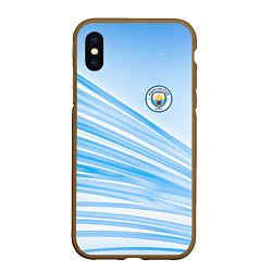 Чехол iPhone XS Max матовый MANCHESTER CITY Манчестер Сити, цвет: 3D-коричневый