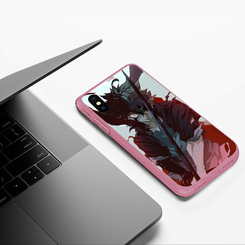 Чехол iPhone XS Max матовый Аста в гневе / 3D-Малиновый – фото 3