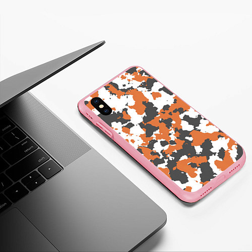 Чехол iPhone XS Max матовый Orange Camo / 3D-Баблгам – фото 3