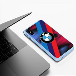 Чехол iPhone XS Max матовый BMW Luxury, цвет: 3D-голубой — фото 2