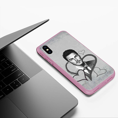 Чехол iPhone XS Max матовый Дракула / 3D-Розовый – фото 3