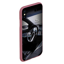 Чехол iPhone XS Max матовый Jaguar Salon Prestige!, цвет: 3D-малиновый — фото 2