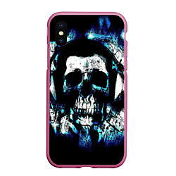 Чехол iPhone XS Max матовый Dark skull Fashion 2022, цвет: 3D-малиновый