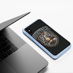 Чехол iPhone XS Max матовый NORDIC VALHALLA, цвет: 3D-голубой — фото 2