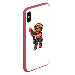 Чехол iPhone XS Max матовый Apex Legends Valkyrie Pixel art, цвет: 3D-красный — фото 2