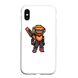 Чехол iPhone XS Max матовый Apex Legends Valkyrie Pixel art, цвет: 3D-белый