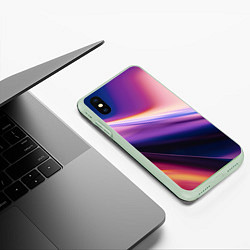 Чехол iPhone XS Max матовый Градиент Абстрактный Фон, цвет: 3D-салатовый — фото 2