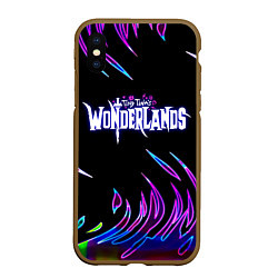 Чехол iPhone XS Max матовый Tiny Tinas Wonderlands, Лого, цвет: 3D-коричневый