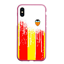 Чехол iPhone XS Max матовый Valencia спорт, цвет: 3D-малиновый