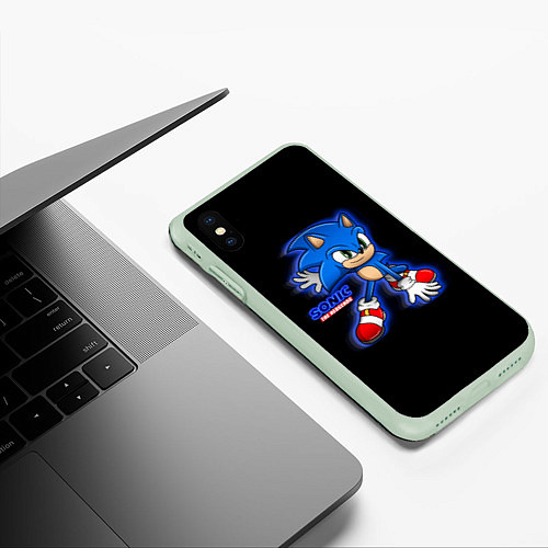 Чехол iPhone XS Max матовый SONIC СУПЕР СОНИК игра / 3D-Салатовый – фото 3