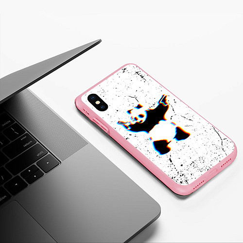 Чехол iPhone XS Max матовый Banksy Panda with guns Бэнкси / 3D-Баблгам – фото 3