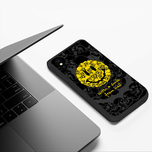 Чехол iPhone XS Max матовый With a smile from hell / 3D-Черный – фото 3