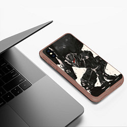 Чехол iPhone XS Max матовый Guts Berserk art, цвет: 3D-коричневый — фото 2