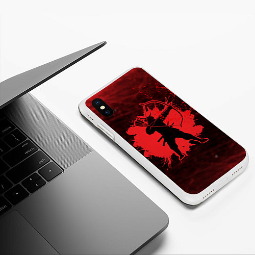 Чехол iPhone XS Max матовый Лучник Самурай Кровавый Bloody Samurai / 3D-Белый – фото 3