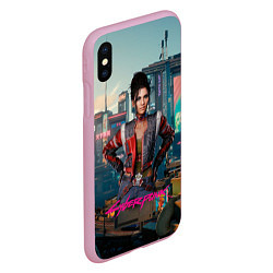 Чехол iPhone XS Max матовый Panam Night City, цвет: 3D-розовый — фото 2
