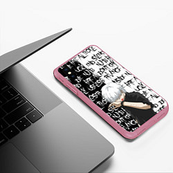 Чехол iPhone XS Max матовый КАНЕКИ КЕН ZXC MODE, цвет: 3D-малиновый — фото 2