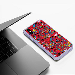 Чехол iPhone XS Max матовый Много космоса, цвет: 3D-светло-сиреневый — фото 2