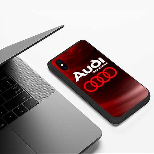 Чехол iPhone XS Max матовый AUDI Pro Racing Звезды / 3D-Черный – фото 3