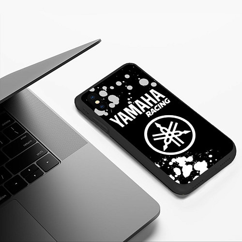 Чехол iPhone XS Max матовый YAMAHA Racing Краска / 3D-Черный – фото 3