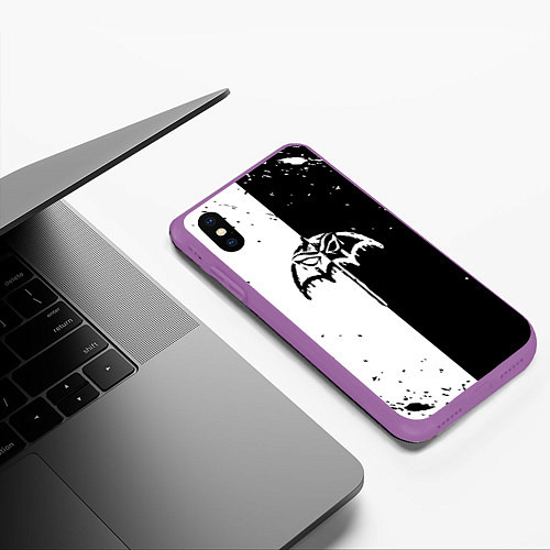 Чехол iPhone XS Max матовый BRING ME THE HORIZON черное былое / 3D-Фиолетовый – фото 3