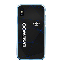 Чехол iPhone XS Max матовый DAEWOO Automobile, цвет: 3D-голубой