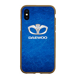 Чехол iPhone XS Max матовый DAEWOO ДЭУ abstraction, цвет: 3D-коричневый