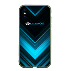 Чехол iPhone XS Max матовый DAEWOO ДЭУ спорт, цвет: 3D-темно-зеленый