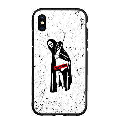 Чехол iPhone XS Max матовый Banksy Mona Lisa Бэнкси, цвет: 3D-черный