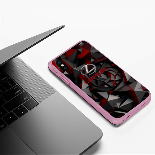Чехол iPhone XS Max матовый Lexus лексус / 3D-Розовый – фото 3