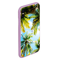 Чехол iPhone XS Max матовый Пальмы под солнцем, цвет: 3D-сиреневый — фото 2