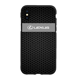 Чехол iPhone XS Max матовый Lexus соты, цвет: 3D-черный