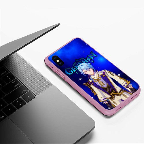 Чехол iPhone XS Max матовый Камисато Аято Kamisato Ayato / 3D-Розовый – фото 3