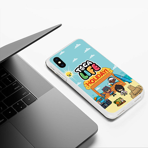 Чехол iPhone XS Max матовый Toca Life Holiday! / 3D-Белый – фото 3