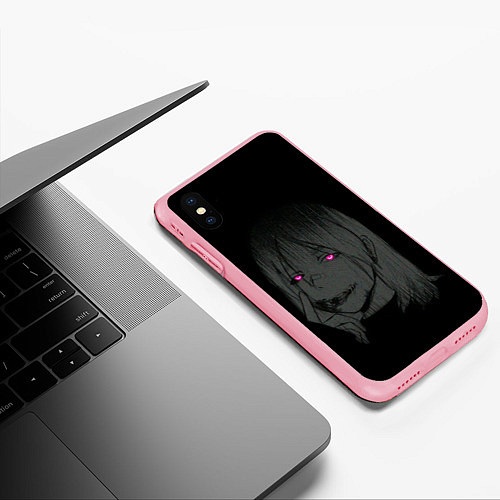 Чехол iPhone XS Max матовый Девушка с неоновыми глазами / 3D-Баблгам – фото 3