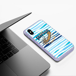 Чехол iPhone XS Max матовый Морская еда Кальмар, цвет: 3D-светло-сиреневый — фото 2