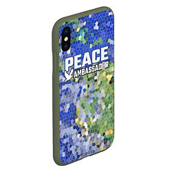 Чехол iPhone XS Max матовый Peace Ambassador Посол мира, цвет: 3D-темно-зеленый — фото 2