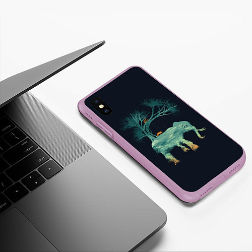 Чехол iPhone XS Max матовый Душа природы - Африка / 3D-Сиреневый – фото 3