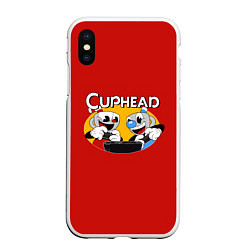 Чехол iPhone XS Max матовый Cuphead and Mugman Gamers, цвет: 3D-белый