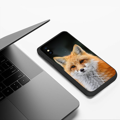 Чехол iPhone XS Max матовый Красавица Лиса / 3D-Черный – фото 3