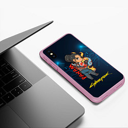 Чехол iPhone XS Max матовый Маленькая Panam Панам cyberpunk2077, цвет: 3D-розовый — фото 2