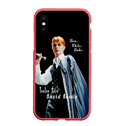Чехол iPhone XS Max матовый Thin White Duke David Bowie Isolar Tour, цвет: 3D-красный